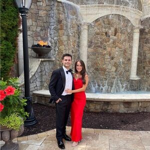 Red Satin Evening Gown - Sleek Spaghetti Strap Dress